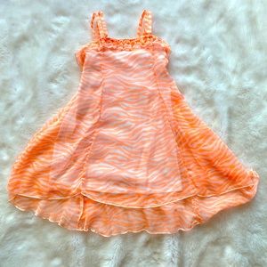 Kate Mack  Coral Tahitian Sunset Chiffon Dress